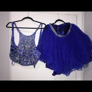 2 piece royal blue dress